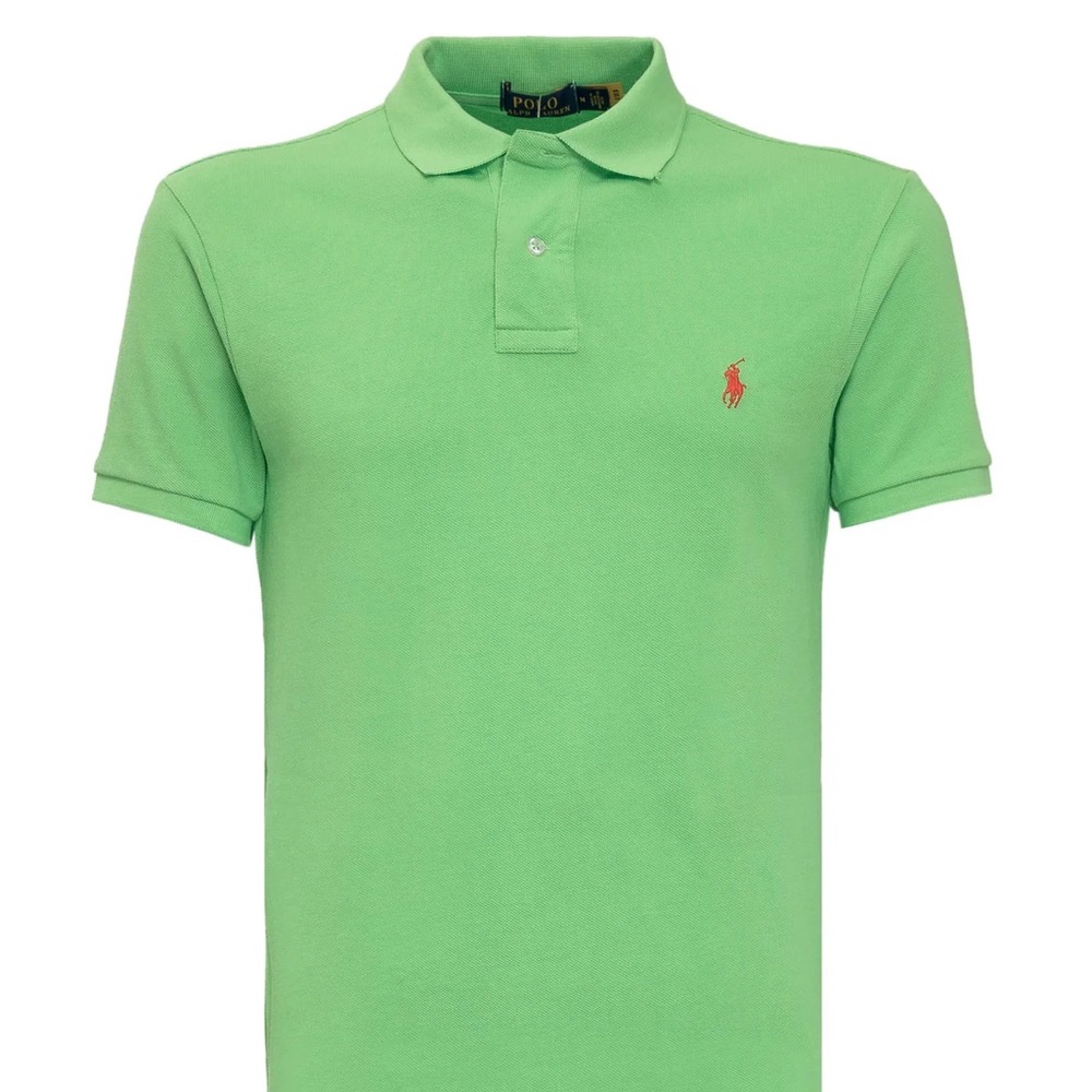 Polo Medium Green Shirt Orange Horse